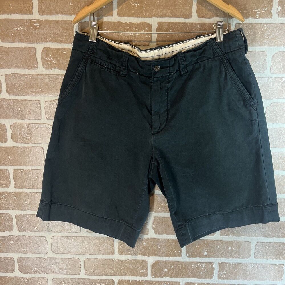 VINTAGE Polo Ralph Lauren Mens Shorts Black 34 100% Cotton